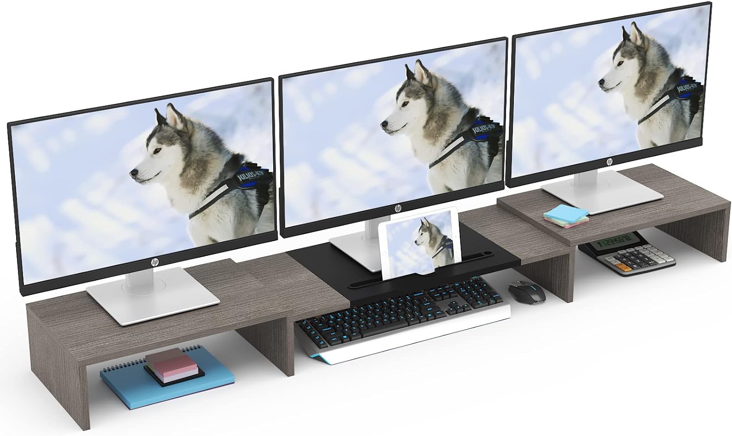 WESTREE Triple Dual Monitor Stand Riser for 1-3 Monitors