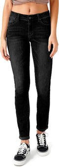 Rhodanthe Women's Ripped Boyfriend Jeans Mid Rise Stretch Fit