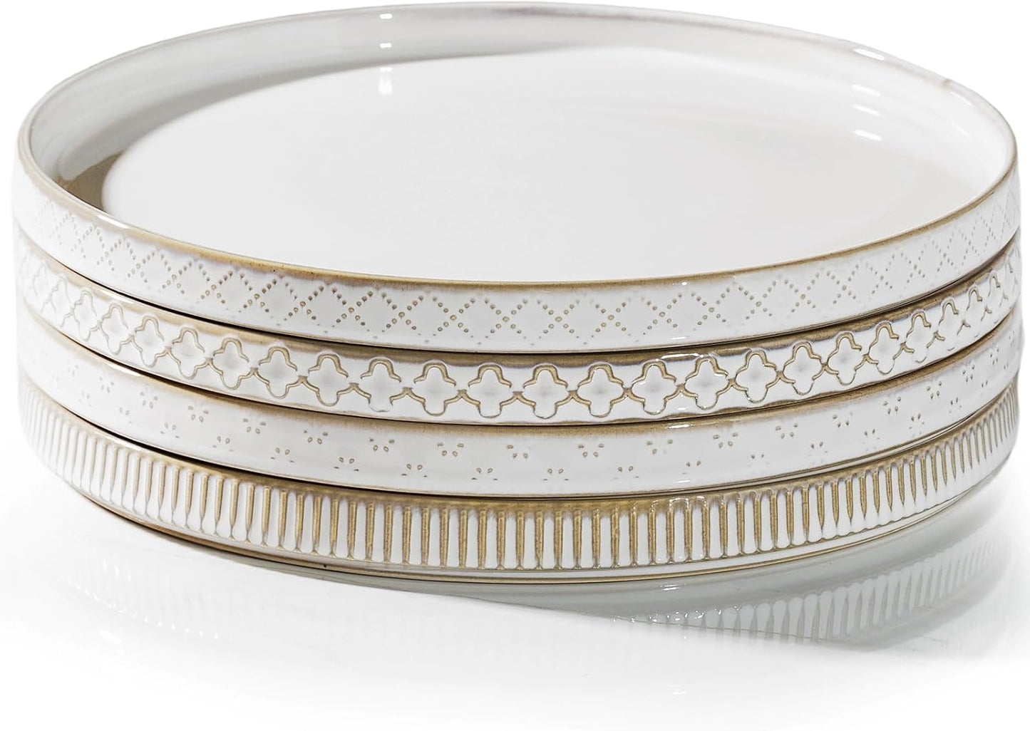 10.5 Ceramic Dinner Plates Set of 4 for All Occasions