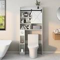 Over The Toilet Storage Cabinet with Sliding Barn Door - Space Saving
