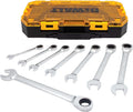 DEWALT Tough Box 8 PC SAE Ratcheting Combination Wrench Set - Durable