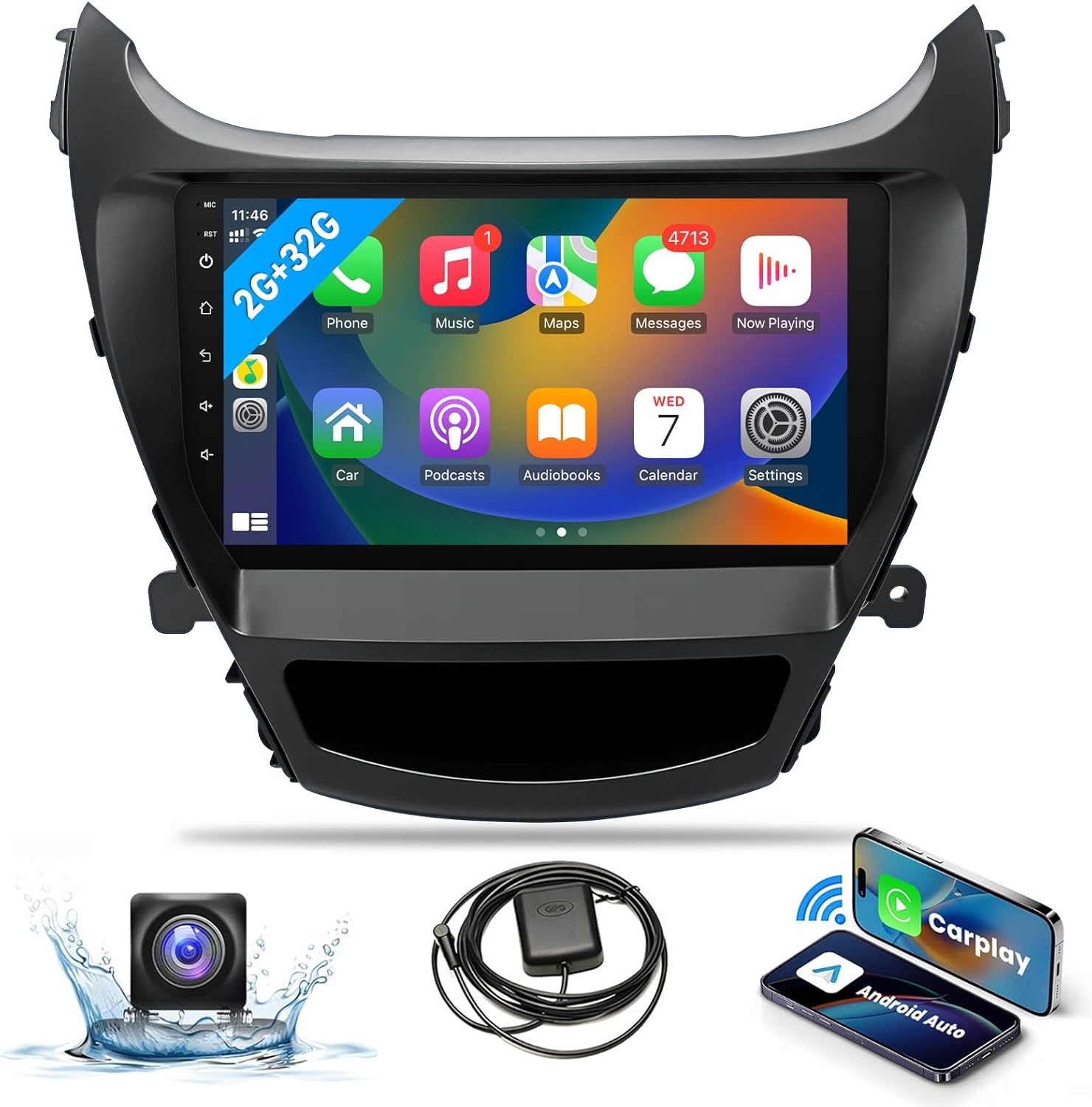 2+32G Android Car Stereo for Hyundai Elantra with GPS & Carplay