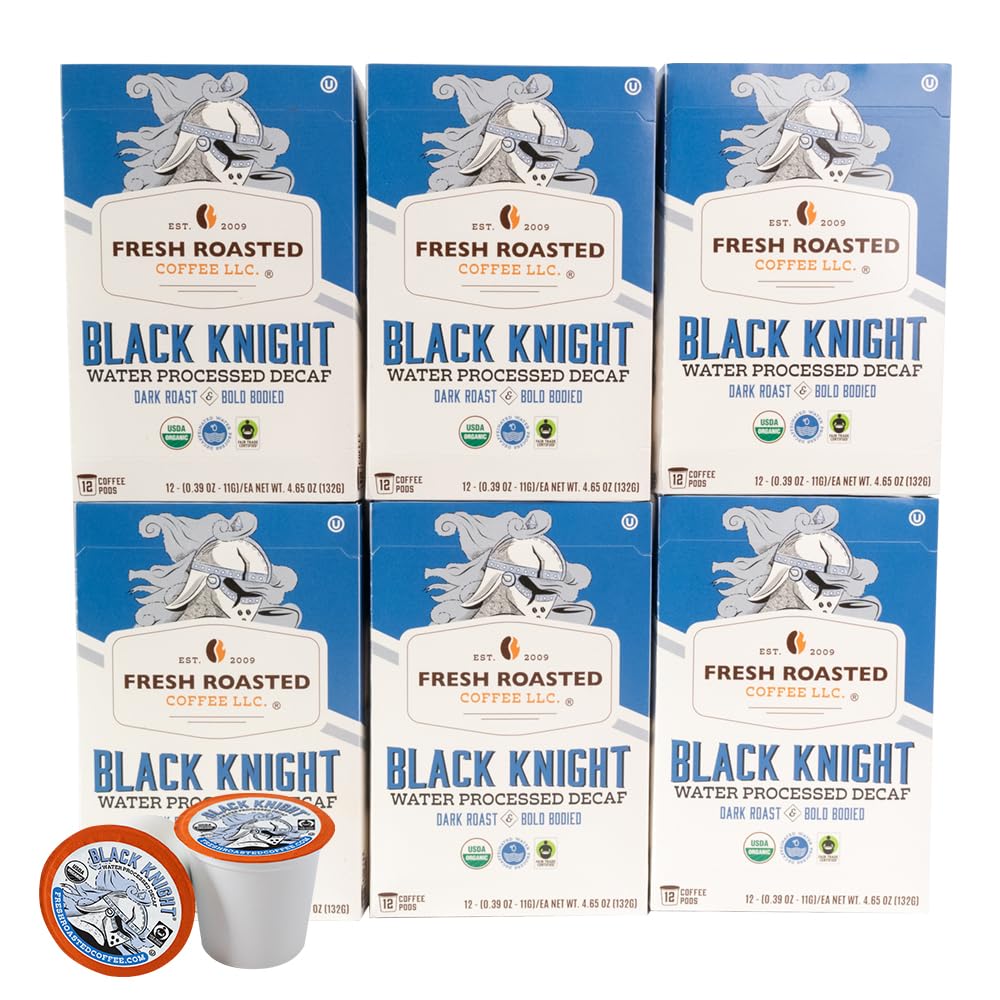 Organic Black Knight Decaf Coffee Pods for K Cup Brewers