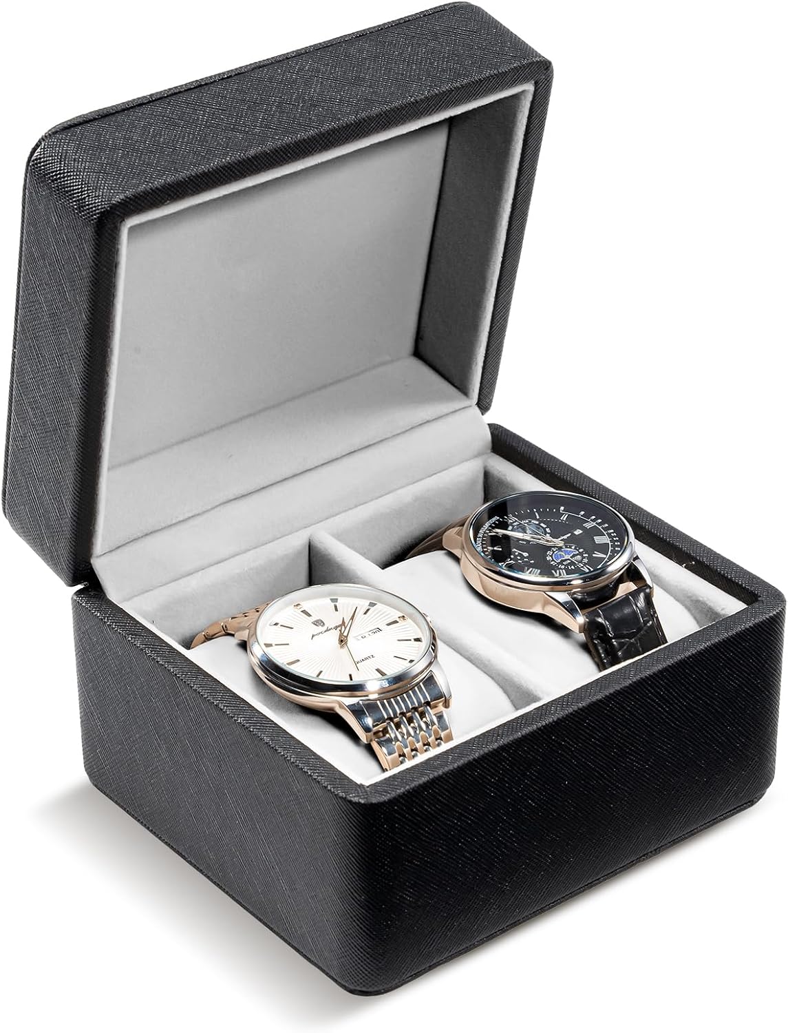 Shockproof 2-Slot Watch Travel Case