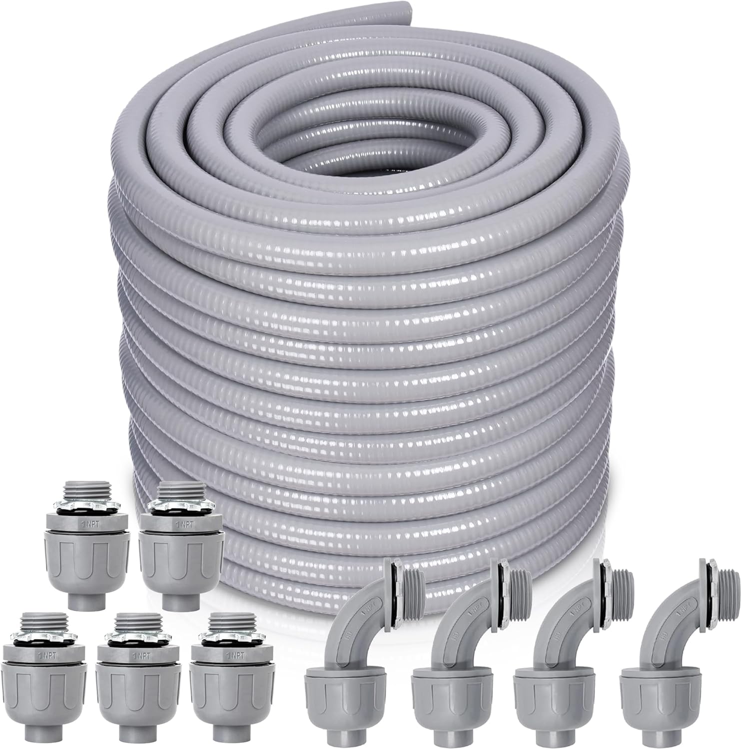 1 Inch 100 FT Non Metallic Liquid-Tight Conduit Kit for Wiring