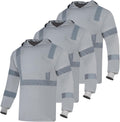 Hi Vis Long Sleeve Safety Shirt for Men - 3pc Pack ANSI Class 3