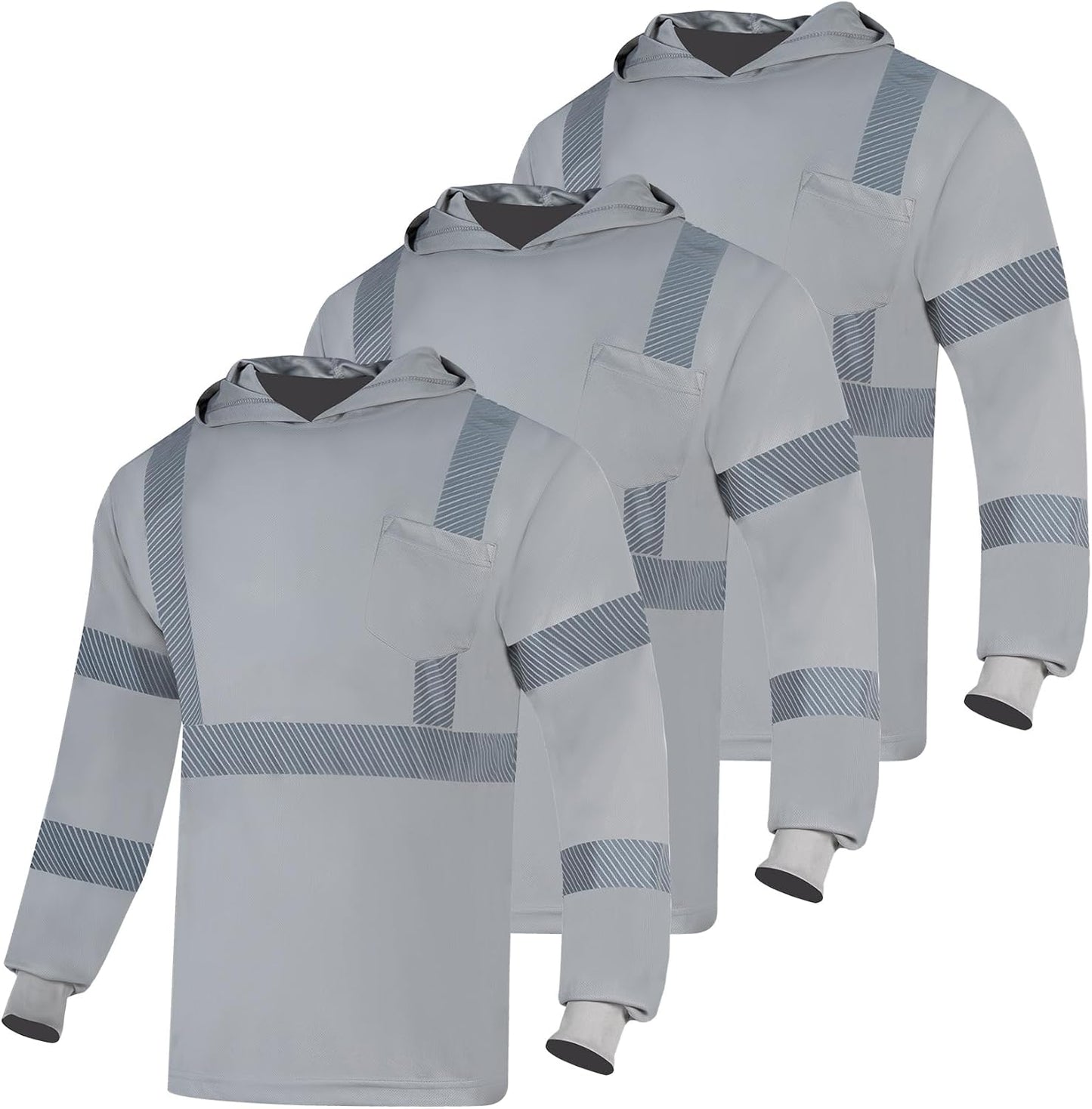 VENDACE Safety Reflective Long Sleeve Hi Vis T Shirts for Men