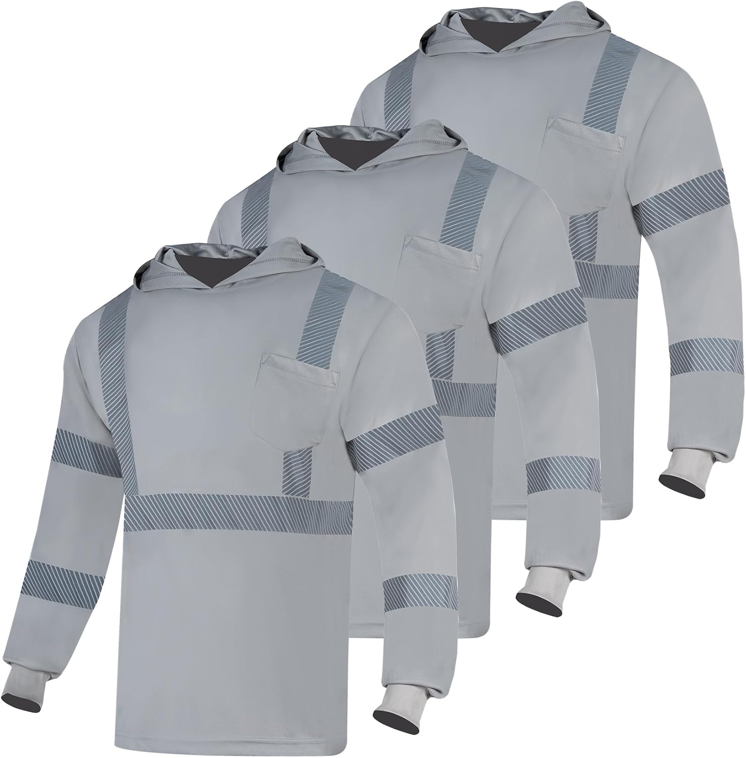 VENDACE Safety Reflective Long Sleeve Hi Vis T Shirts for Men