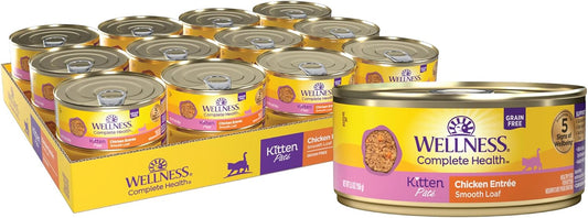 Wellness Complete Health Pate Kitten Wet Cat Food, Natural Protein