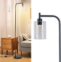 DLLT Floor Lamp Tall Grey Standing Lamp with Clear Glass Shade