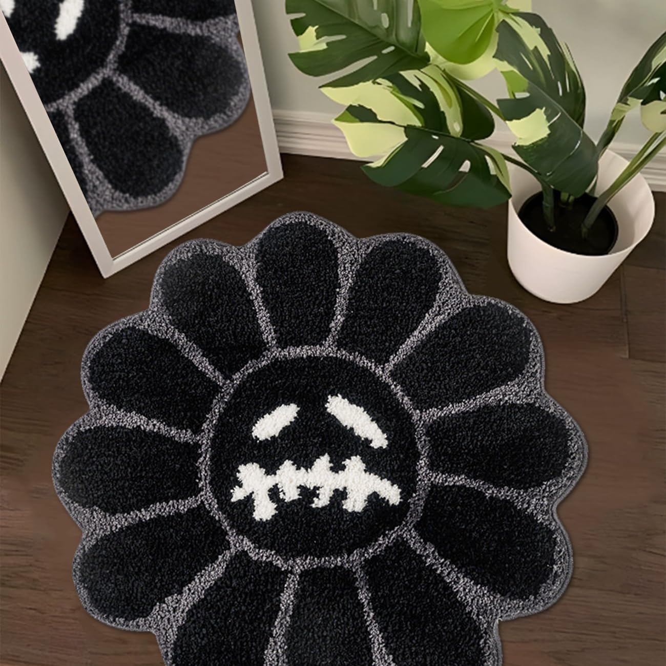 Trippy Happy Face Rug for Bathroom - Soft Non-Slip Bath Mat