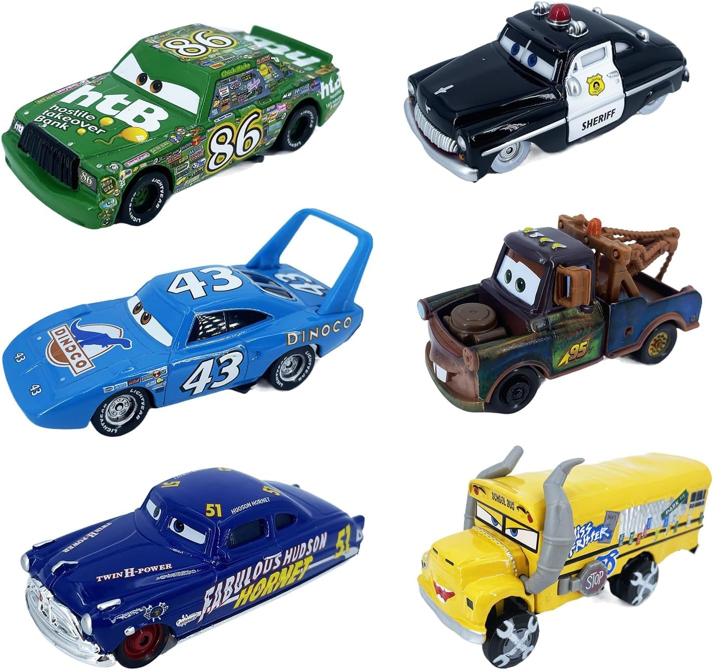 6PCS Metal Car Toy Set - 1:55 Scale Diecast Mini Vehicles