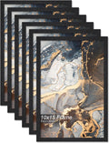 Engineered Wood 10x15 Picture Frame Set of 6 - Lightweight Black