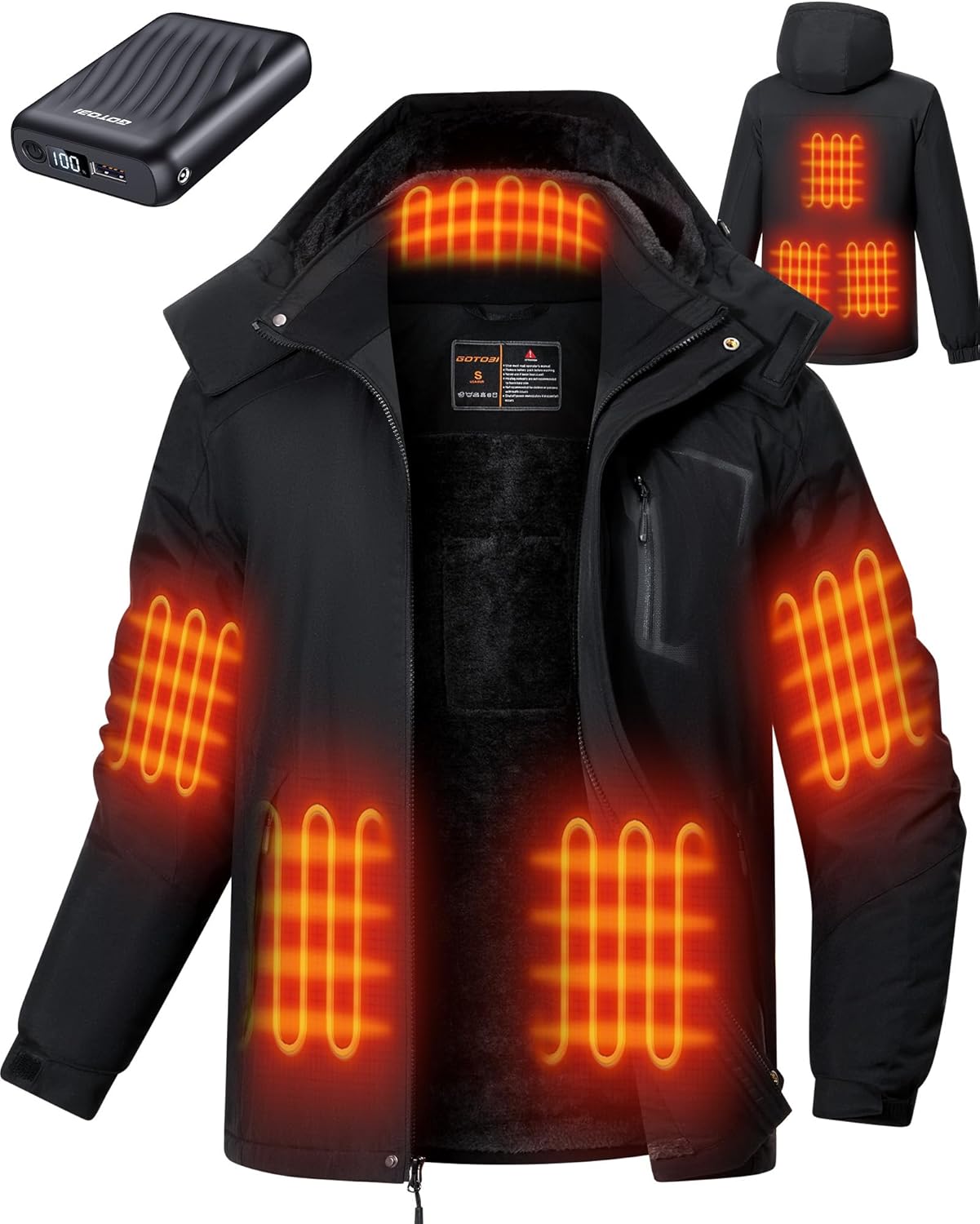 Heated Jackets for Men with 12V Battery Pack for Winter Sports