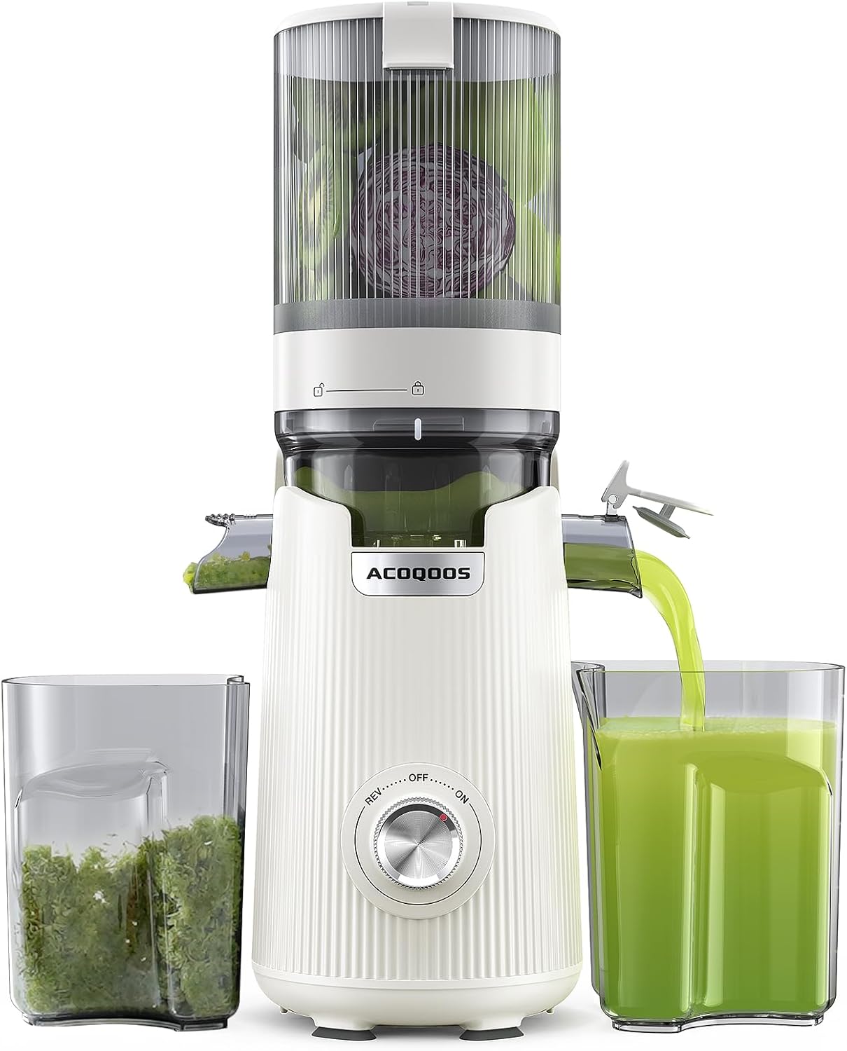 Cold Press Juicer with 5.3in Chute for Whole Fruits and Veggies