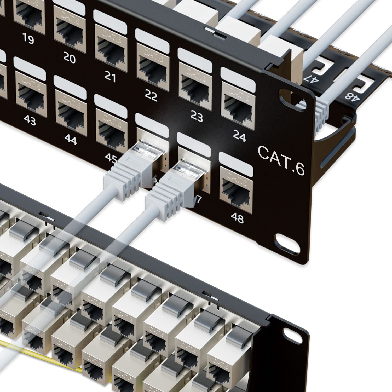 10Gbps 48 Port Patch Panel for Cat6 Shielded Connections