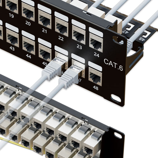 10Gbps 48 Port Patch Panel for Cat6 Shielded Connections