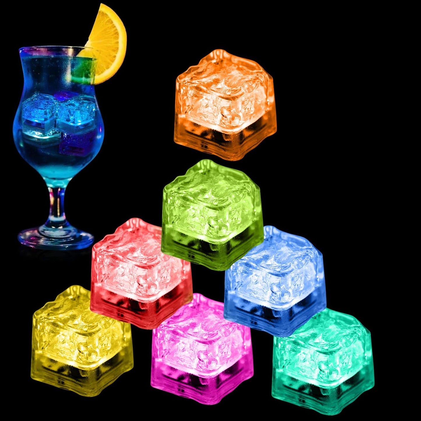 Light Up Ice Cubes for Drinks - Multi Color LED Party Decor