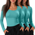Neer 3 Pack Women's Long Sleeve Tops for Under Scrubs and Layering