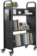 VEVOR Rolling Library Book Cart, 330 lb Capacity - Sturdy Mobile Shelf