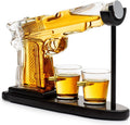 Gifts for Men Dad 10.1 Oz Whiskey Gun Decanter Set - Unique Pistol