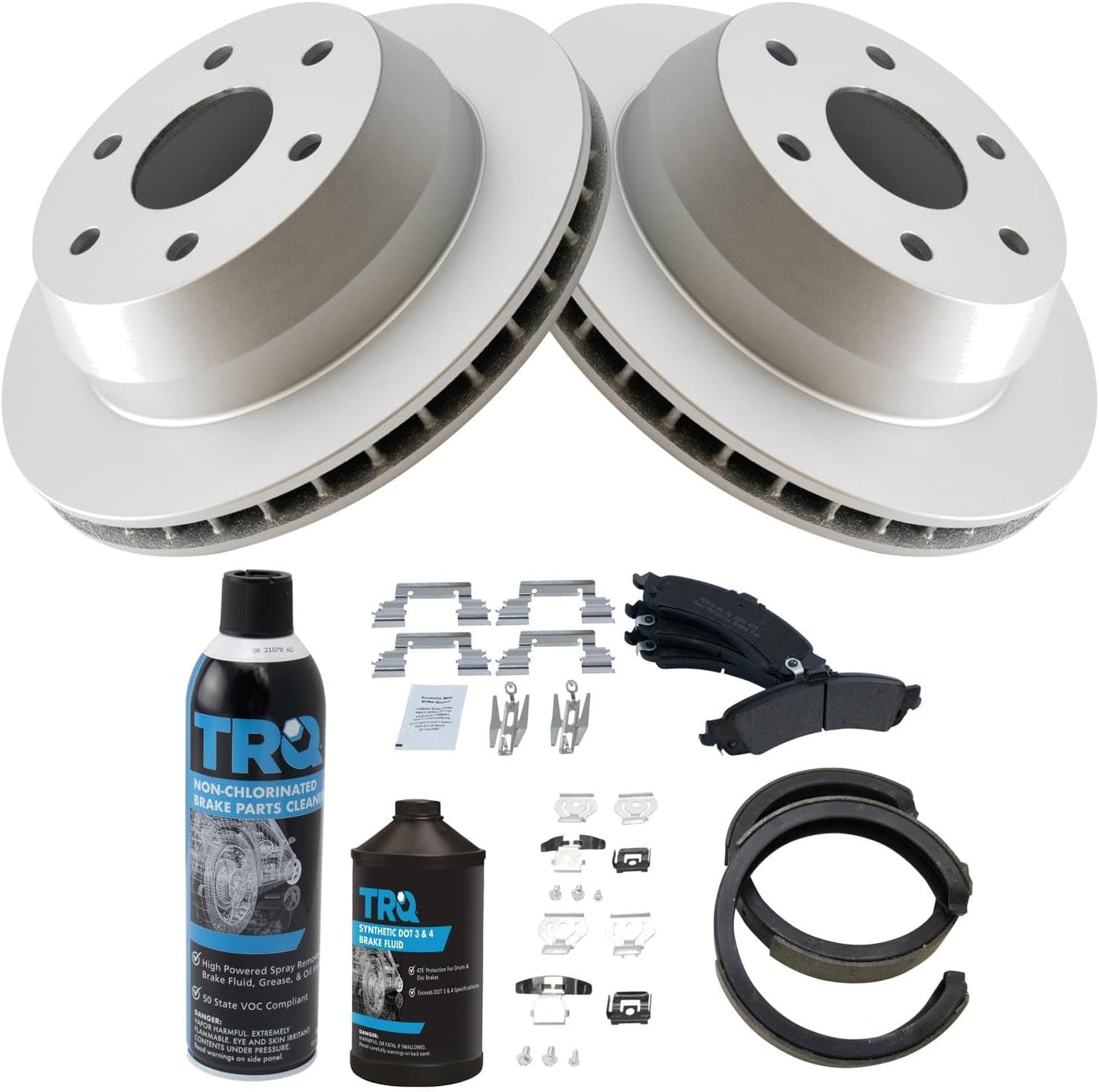 TRQ Rear Brake Pad & Rotor Kit for 02-06 Avalanche & More