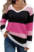 Womens V Neck Pullover Sweater - Soft Lightweight Casual Knit