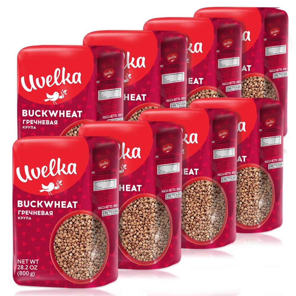 Uvelka Buckwheat Groats 800 Gram Pack of 8 for Healthy Meals