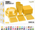 Yellow Disposable Plates Set 350 Pc Party Dinnerware - Sturdy Supplies
