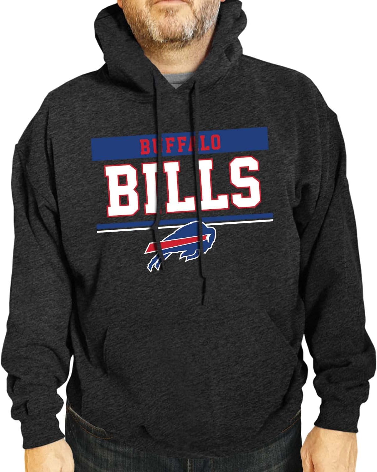 Buffalo Bills Hoodie - NFL Adult Gameday Charcoal Sweatshirt