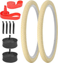 2 Pack Bike Tires 24/26x2.125 in Beach Cruiser Folding Tires - Durable