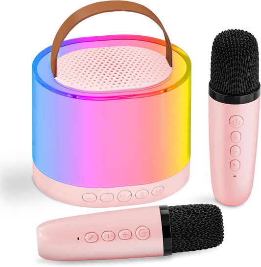 CYY Mini Karaoke Machine: Magical Lamp & 2 Mics!