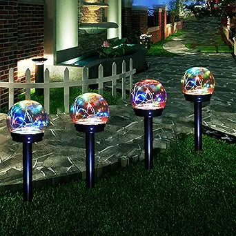 AMWGIMI Solar Lights Pathway Outdoor Decorative Globe Garden Art