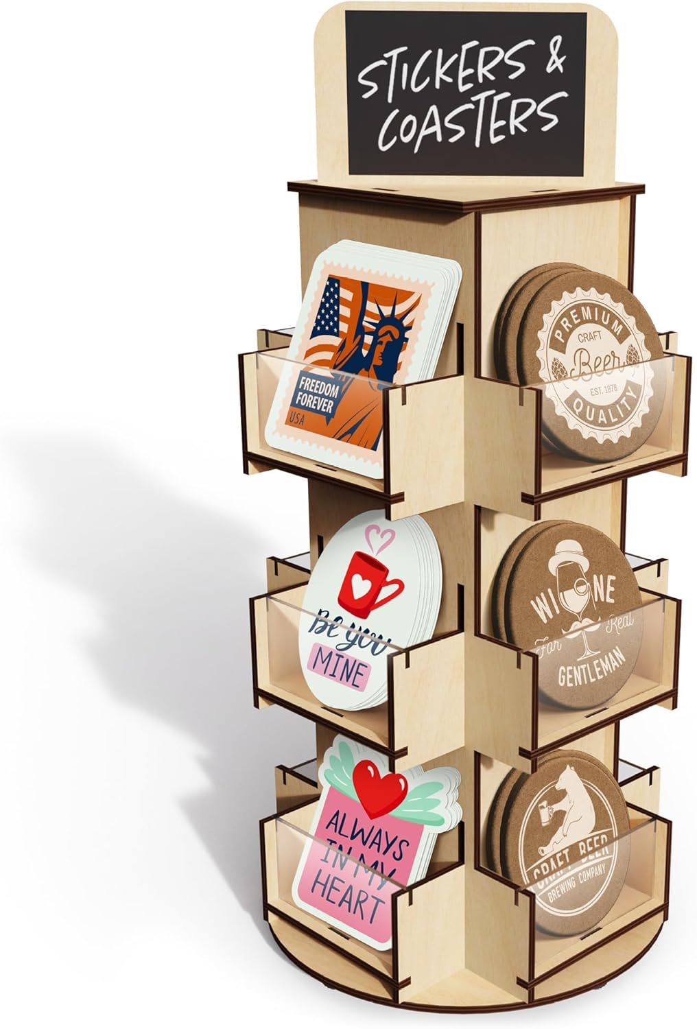 3 Tier Rotating Sticker Display Stand for Vendors and Retail