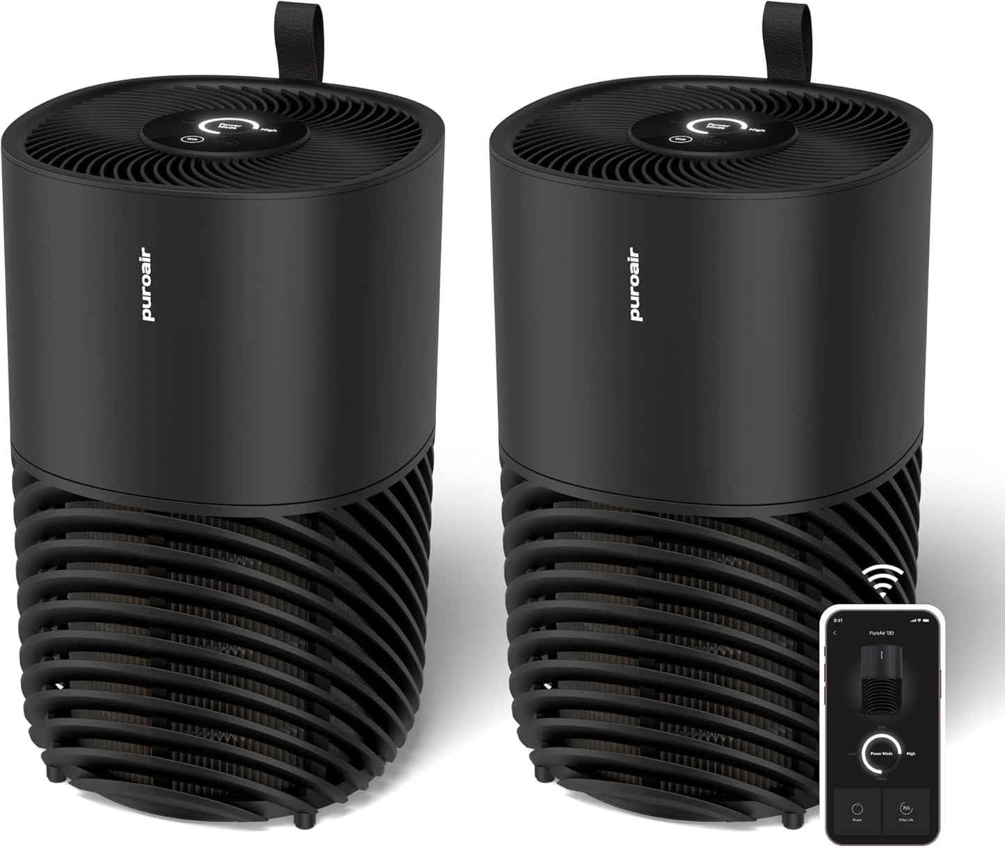 PuroAir 130i Smart Air Purifiers for Home Large Rooms - 2 Pack
