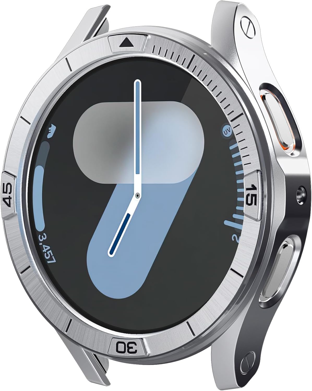 Spigen Samsung Galaxy Watch 7 44mm Bezel Protector: Sleek Silver Design