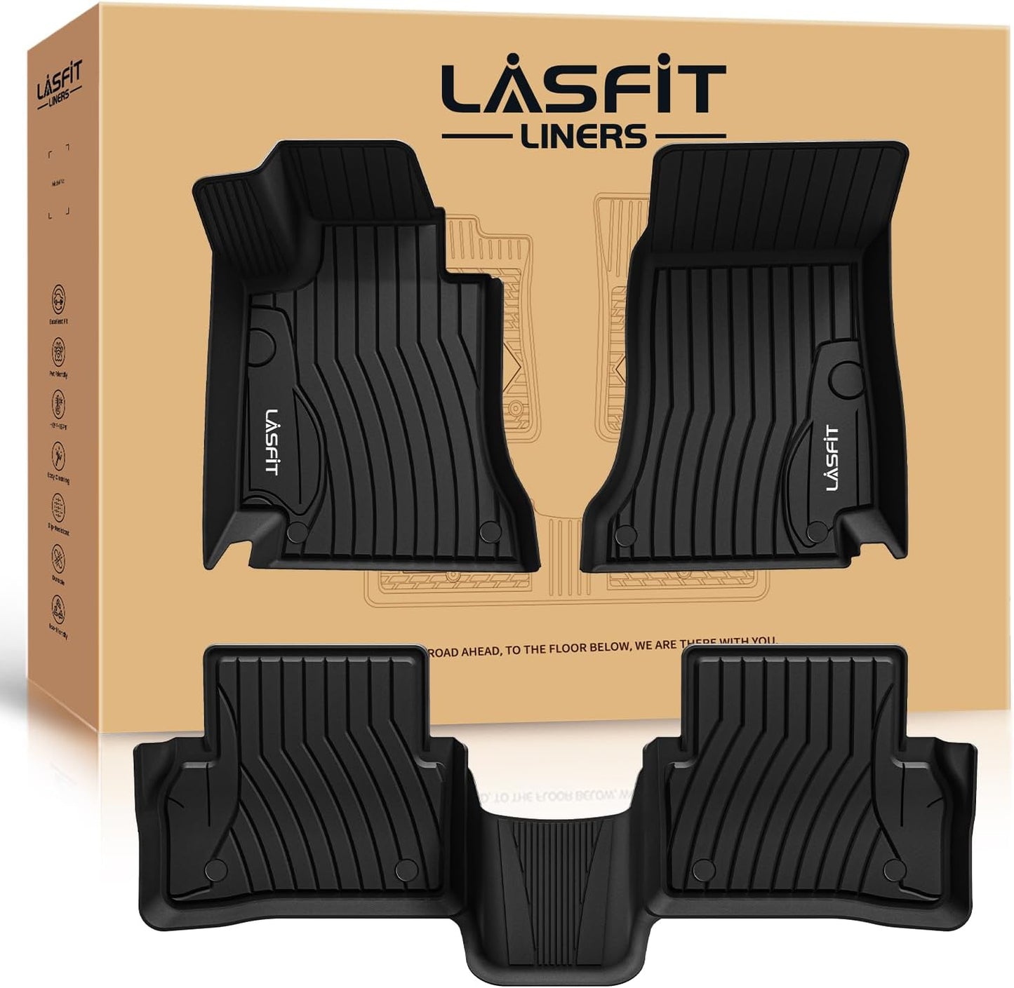 Custom Fit LASFIT Floor Mats for Mercedes Benz C Class Sedan