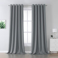 DUALIFE Grey Blackout Curtains 60x108 in 2 Panels - Thermal Insulated