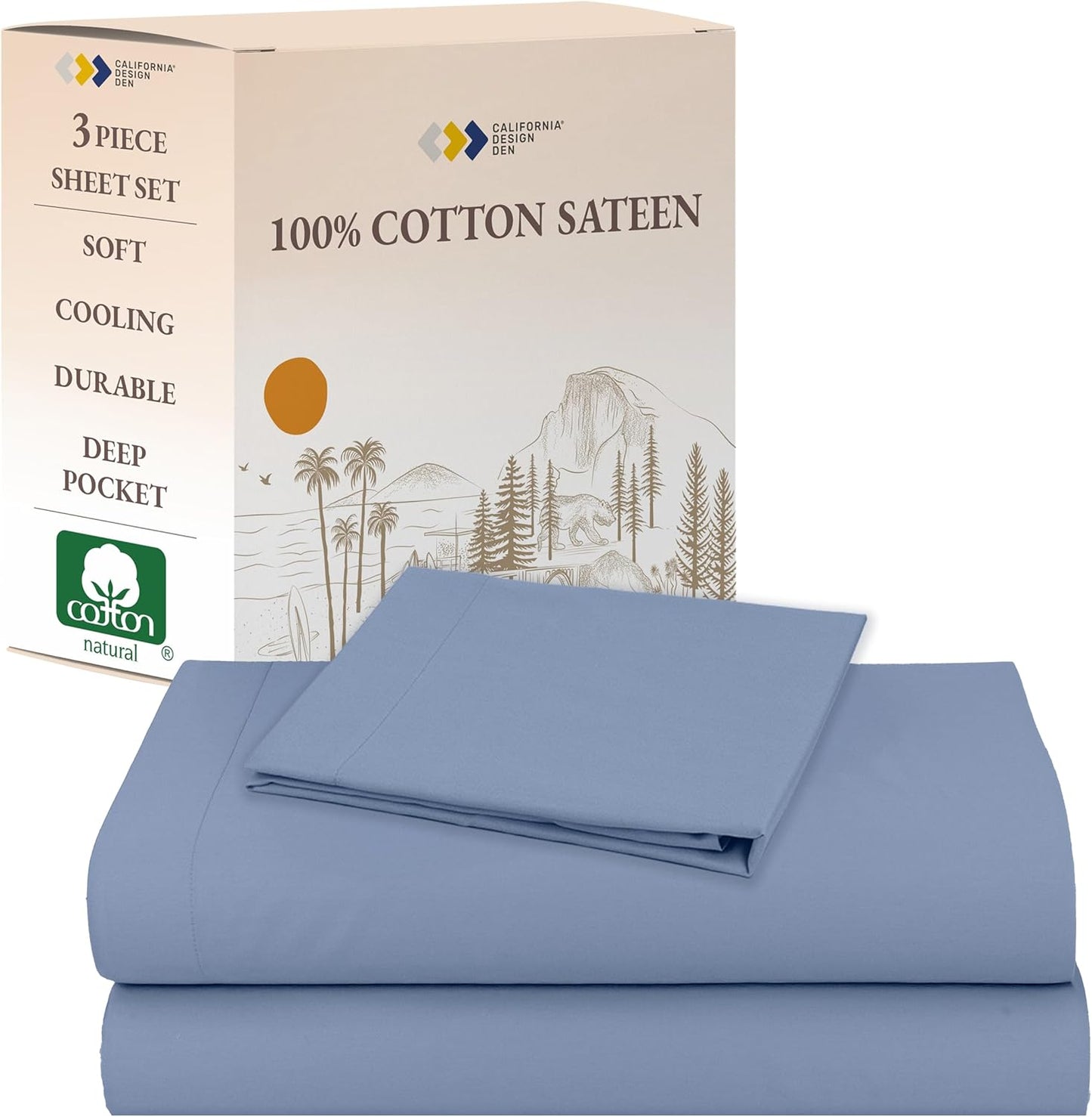Natural 100% Cotton Twin XL Sheet Set for Comfortable Sleep