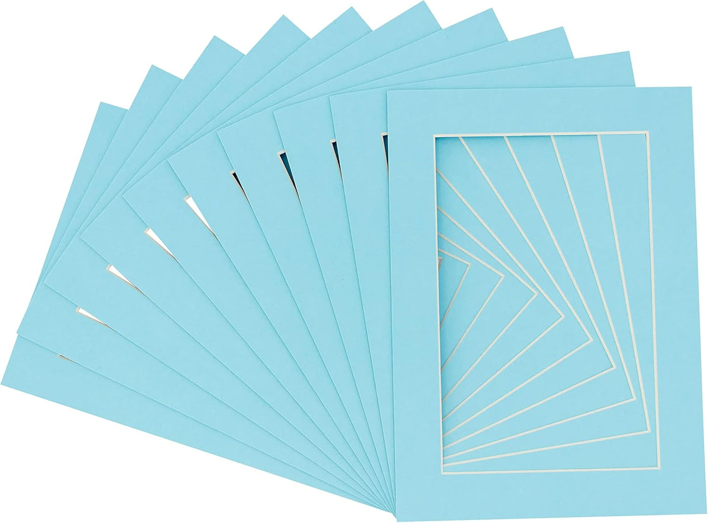 16x20 Mat for 12x18 Photos - Aqua Blue Bevel Cut Matboard
