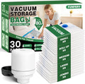 Vacuum Storage Bags 30 Pack - Compress Bedding & Clothes Fast