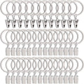 40 Pack Curtain Rings with Clips - Heavy Duty 1.26in ID for 1in Rod