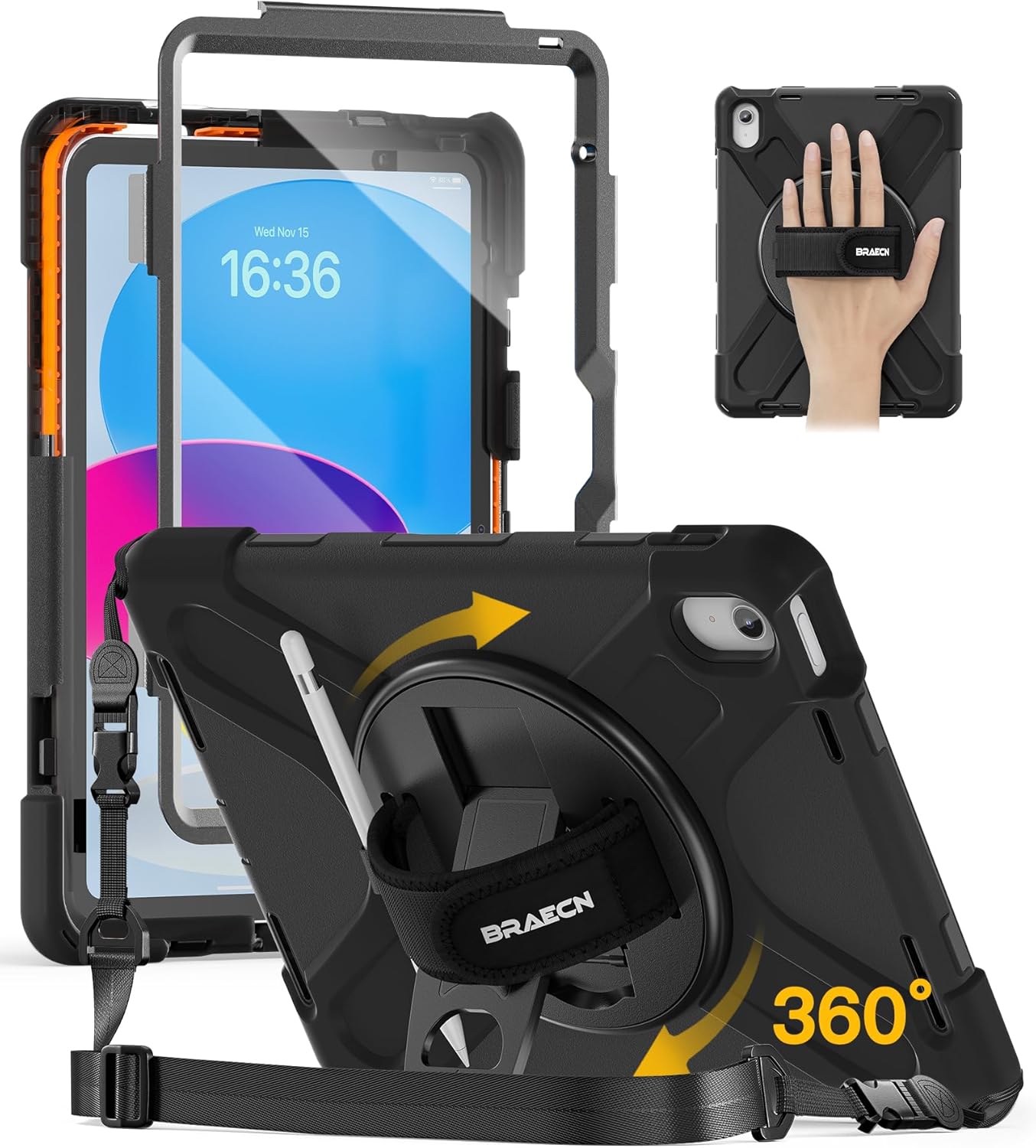 Heavy Duty Shockproof iPad 11/10.9 Case with 360 Rotating Stand