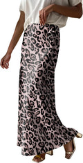 Satin Maxi Skirt High Waisted Flowy Silk Look - Elegant Fall Staple