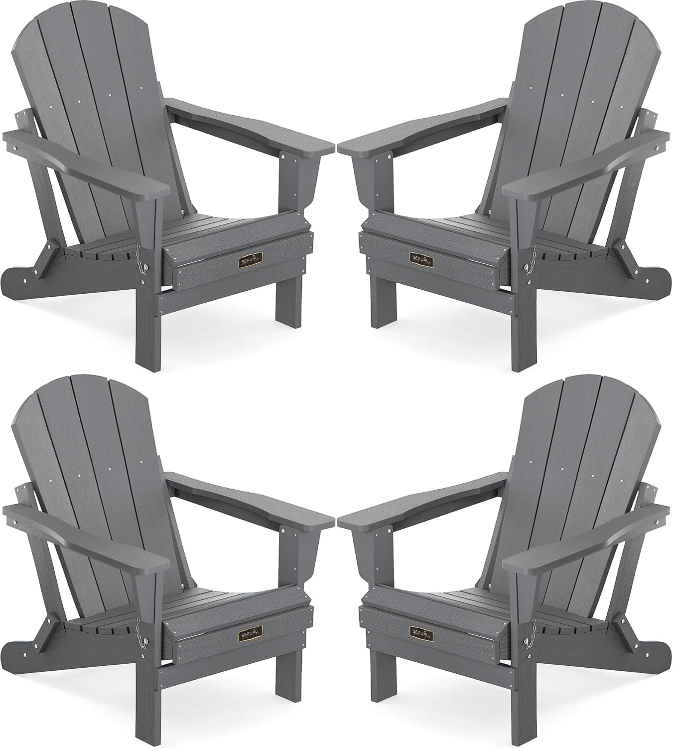 Folding Adirondack Chair Set of 4 for Patio Garden Outdoors