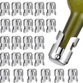 Champagne Stopper Reusable Bottle Sealer 24 Pack - Compact Silver