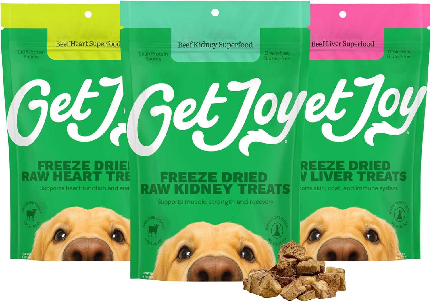 Get Joy Freeze Dried Superfood Beef Heart Kidney Liver Treats