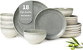 Ceramic Dinnerware Set for 6, 18 Pieces - Gradient Green modern