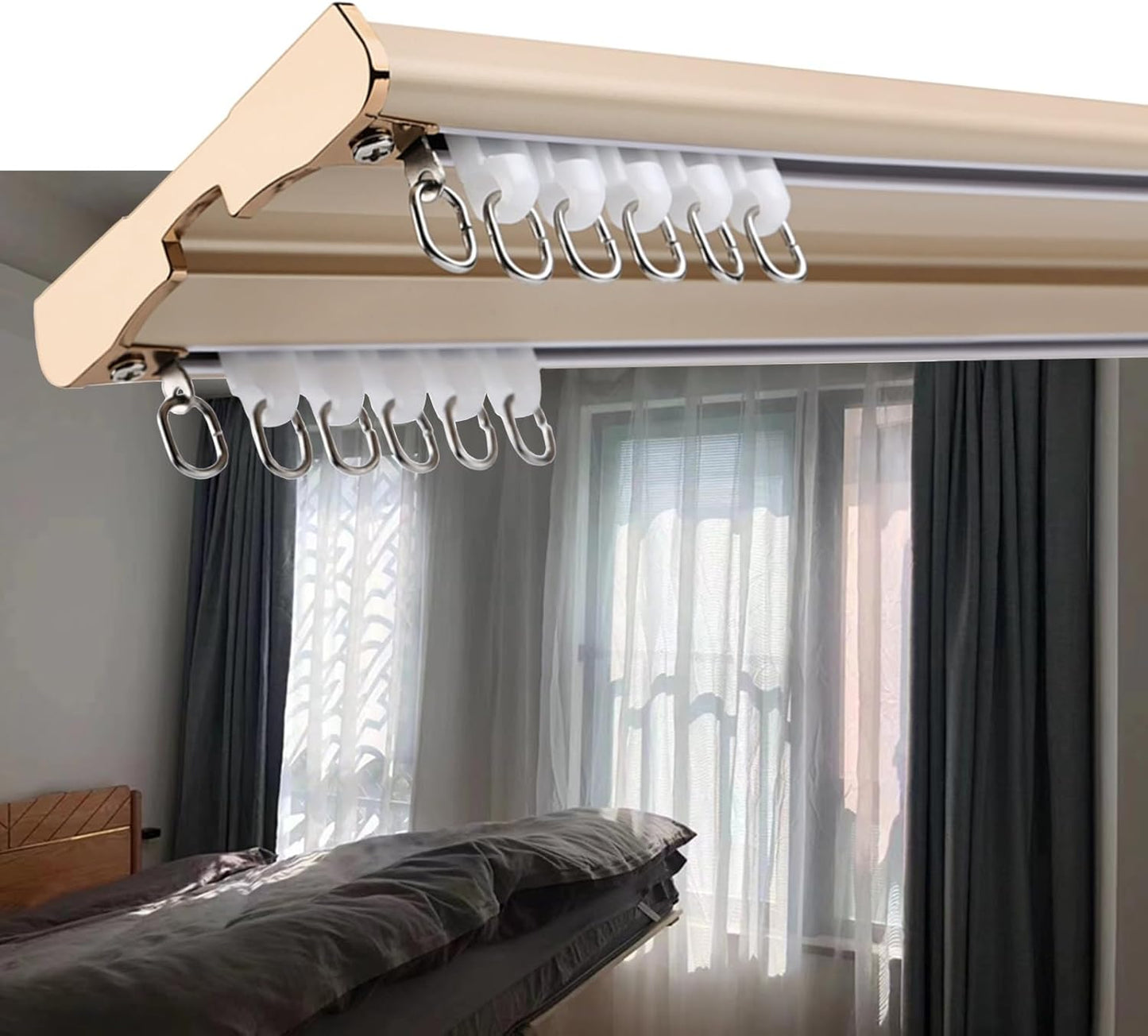 Easy Install Gold Curtain Track Kit - 250cm