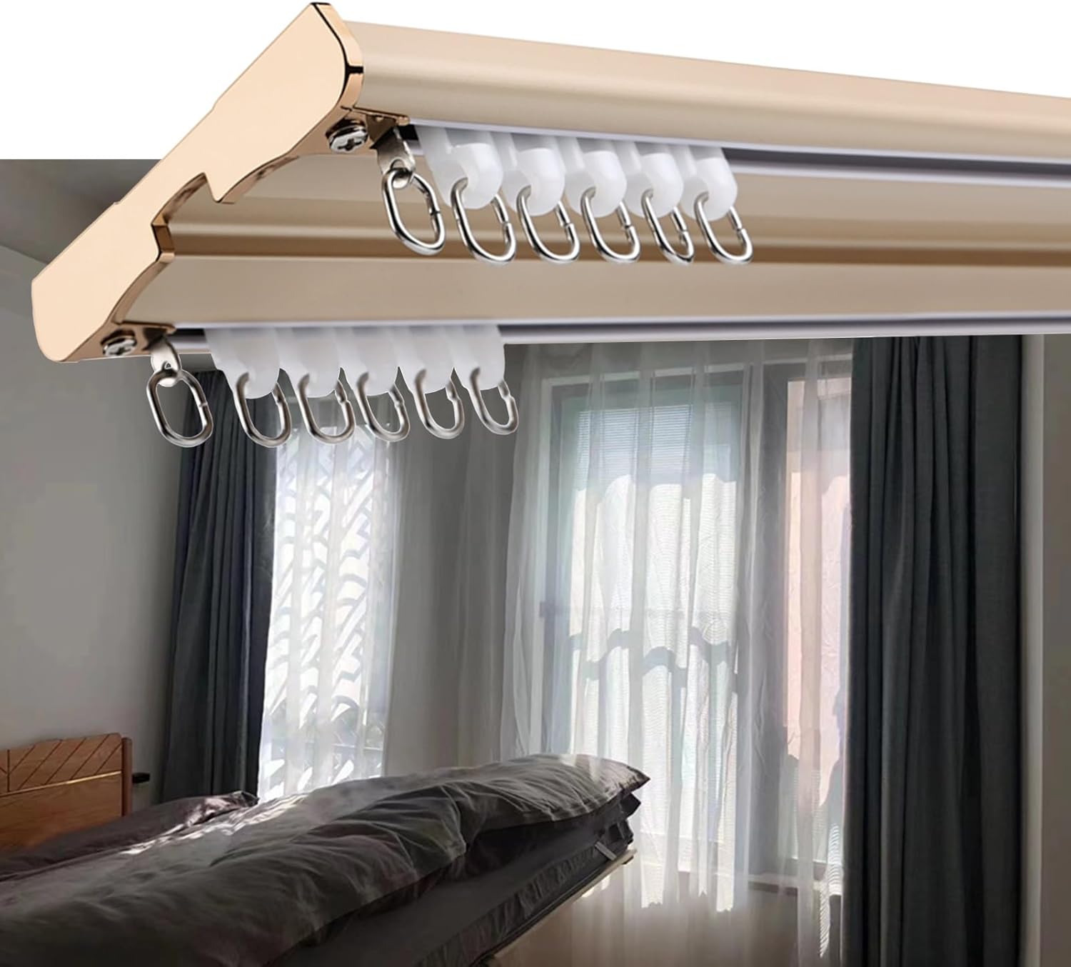 Easy Install Gold Curtain Track Kit - 250cm